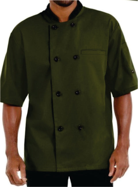 Chef Coat – Short Sleeve (Olive Green) – ECC-104