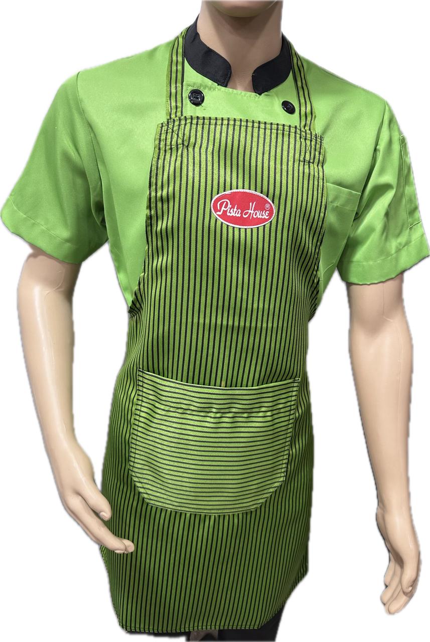 Apron Bib Zebra Stripe Black & Green Moq 6