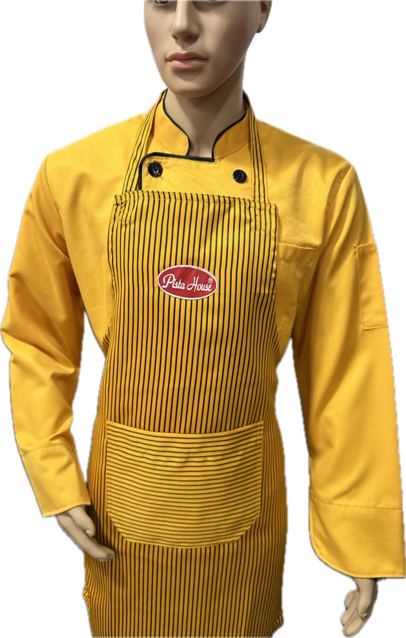 Apron Bib Zebra Stripe Black & Yellow Moq 6