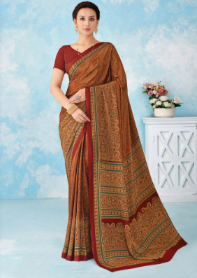 Saree Sari Luxury Premium American Crape Georgette Design - 43102-C