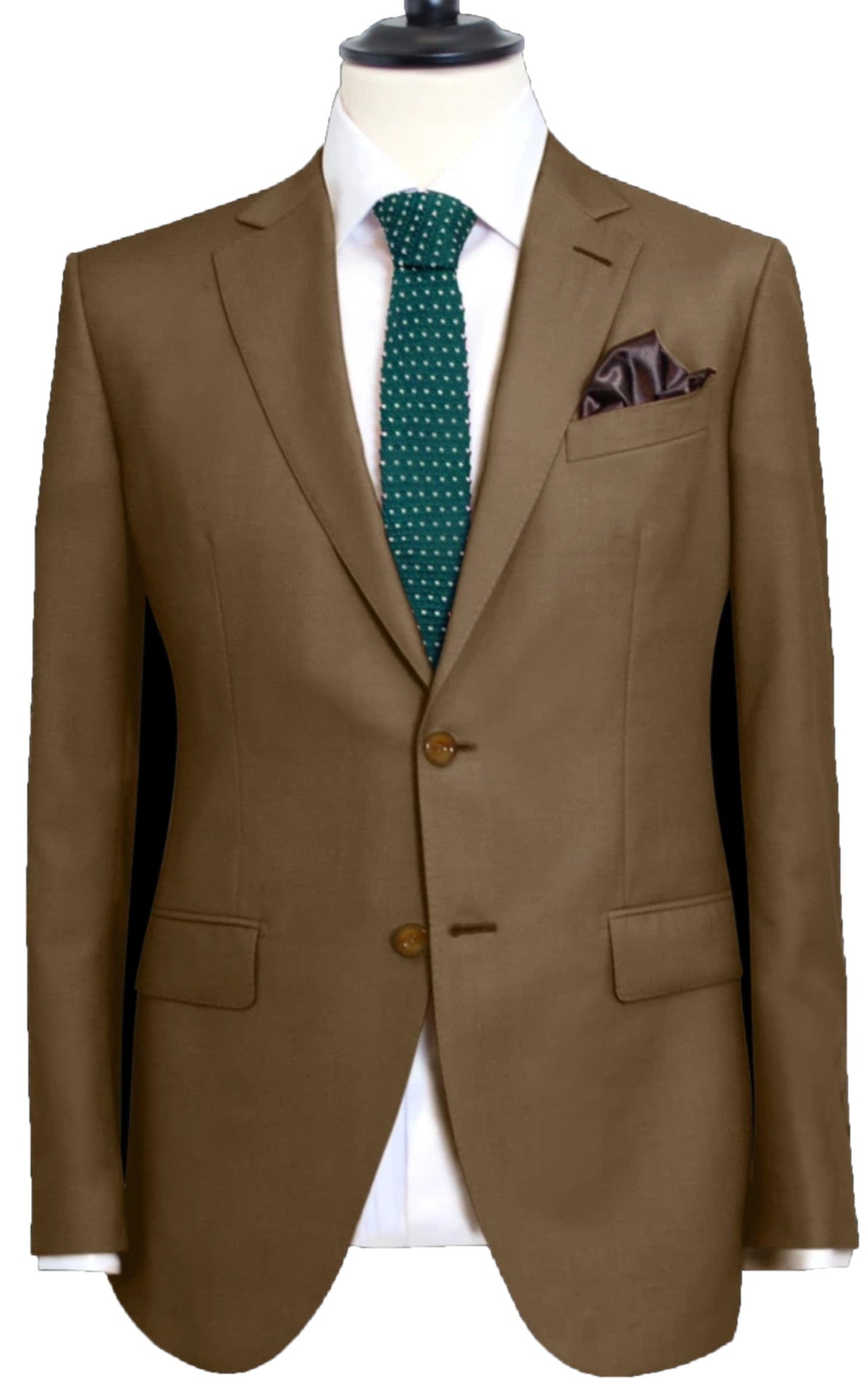Blazer Mid Brown Twill Weave Two Button Single Brest Blazer