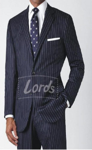 Suit Men's Formal Navy Blue With Strpie Blazer, Trouser, Shirt & Neck Tie. PRICE RS 1899 PER PIECE. MOQ 1