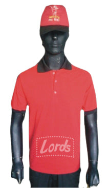 TSHIRT BLENDED COTTON PREMIUM QUALITY Red T-Shirt with Black Collar TPS-10