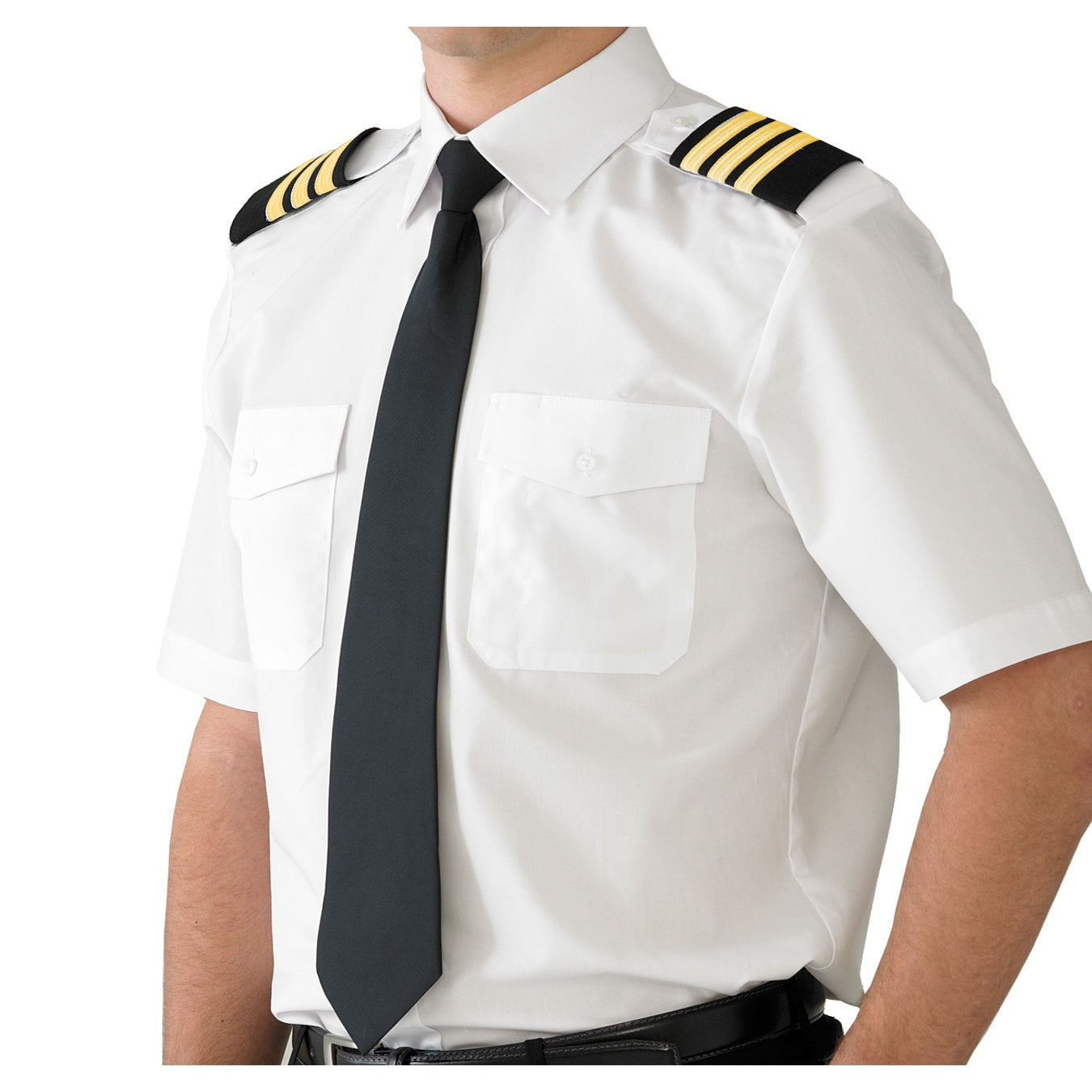 WHITE PILOT SHIRT 2X2 FABRIC BLENDED MILL MADE