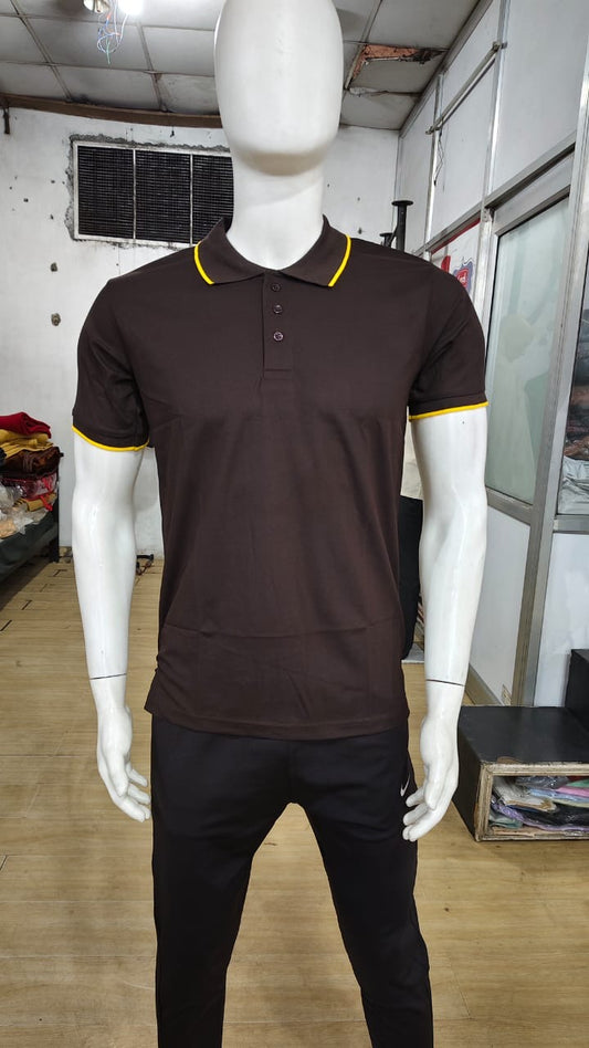 Tshirt  Brown with Yellow Tipping. Premium T-Shirts – Sap Matti New Fusion Creations Rs 185