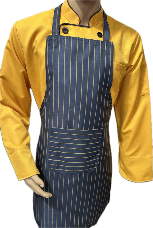 Apron Bib Stripe Green & Yellow Moq 6