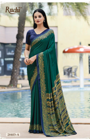 Saree Sari Luxury  Premium American Crape Georgette Design - 28403-A