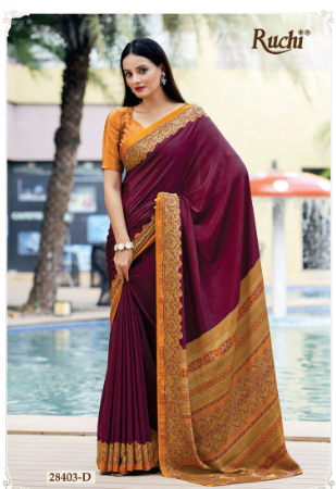 Saree Sari Luxury  Premium American Crape Georgette Design - 28403-D