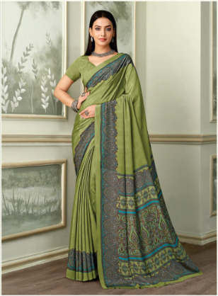 Saree Sari Luxury  Premium American Crape Georgette Design - 37501-B