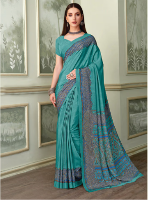 Saree Sari Luxury  Premium American Crape Georgette Design - 37501-C