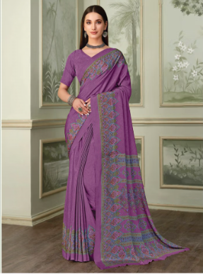 Saree Sari Luxury  Premium American Crape Georgette Design - 37502-C