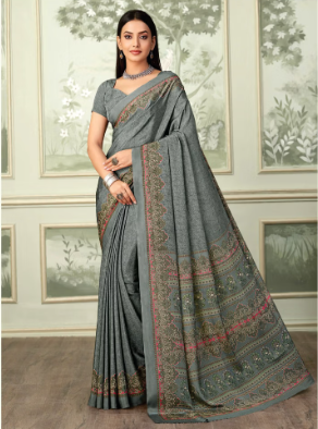 Saree Sari Luxury  Premium American Crape Georgette Design - 37503-B