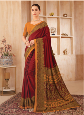 Saree Sari Luxury  Premium American Crape Georgette Design - 37601-A
