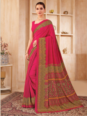 Saree Sari Luxury  Premium American Crape Georgette Design - 37601-C