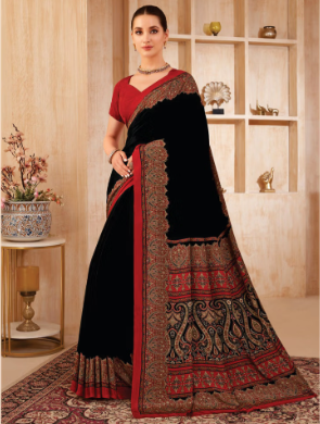 Saree Sari Luxury  Premium American Crape Georgette Design - 37601-D