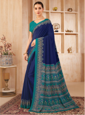 Saree Sari Luxury  Premium American Crape Georgette Design - 37602-A
