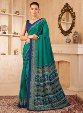 Saree Sari Luxury  Premium American Crape Georgette Design - 37602-C