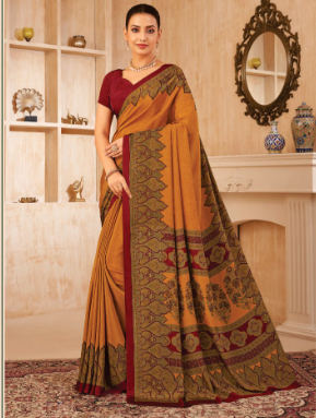 Saree Sari Luxury  Premium American Crape Georgette Design - 37603-B