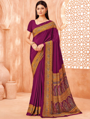 Saree Sari Luxury  Premium American Crape Georgette Design - 39002-B