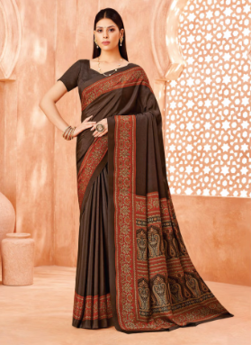 Saree Sari Luxury  Premium American Crape Georgette Design - 39002-D