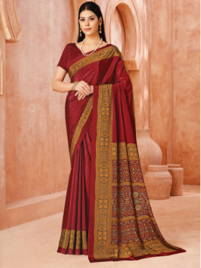 Saree Sari Luxury  Premium American Crape Georgette Design - 39003-A