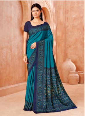Saree Sari Luxury  Premium American Crape Georgette Design - 39003-B