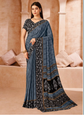 Saree Sari Luxury  Premium American Crape Georgette Design - 41001-B
