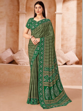 Saree Sari Luxury  Premium American Crape Georgette Design - 41002-B