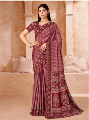 Saree Sari Luxury  Premium American Crape Georgette Design - 41002-D