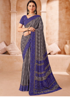 Saree Sari Luxury  Premium American Crape Georgette Design - 41003-A