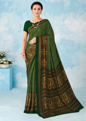 Saree Sari Luxury  Premium American Crape Georgette Design - 43101-D