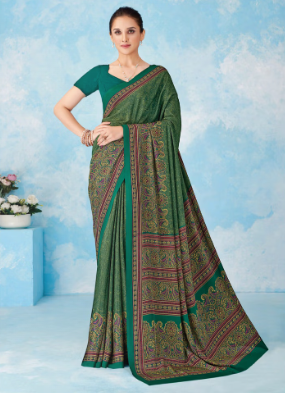 Saree Sari Luxury  Premium American Crape Georgette Design - 43102-A