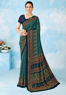 Saree Sari Luxury  Premium American Crape Georgette Design - 43103-B