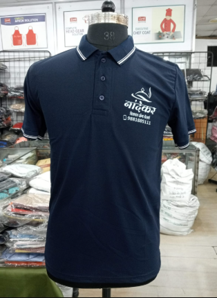 T-SHIRT SAP MATTY NAVY BLUE WITH TWO WHITE TIPPING STYLE NO SMTD-04 PRICE RS 199 Per Piece