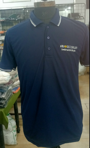 T-SHIRT SAP MATTY NAVY BLUE WITH TWO WHITE TIPPING STYLE NO SMTD-04 PRICE RS 199 Per Piece