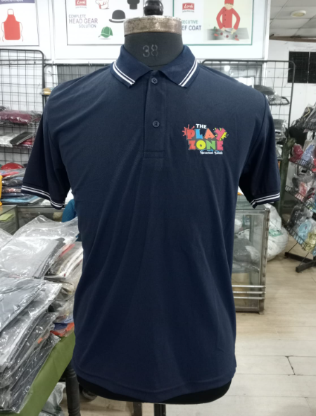 T-SHIRT SAP MATTY NAVY BLUE WITH TWO WHITE TIPPING STYLE NO SMTD-04 PRICE RS 199 Per Piece