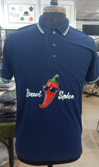 T-SHIRT SAP MATTY NAVY BLUE WITH TWO WHITE TIPPING STYLE NO SMTD-04 PRICE RS 199 Per Piece