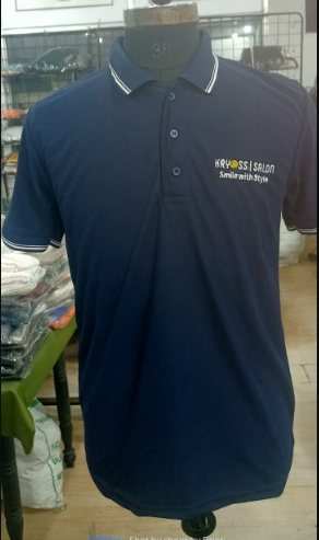 T-SHIRT SAP MATTY NAVY BLUE WITH TWO WHITE TIPPING STYLE NO SMTD-04 PRICE RS 199 Per Piece