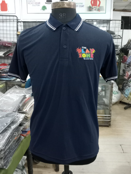 T-SHIRT SAP MATTY NAVY BLUE WITH TWO WHITE TIPPING STYLE NO SMTD-04 PRICE RS 199 Per Piece