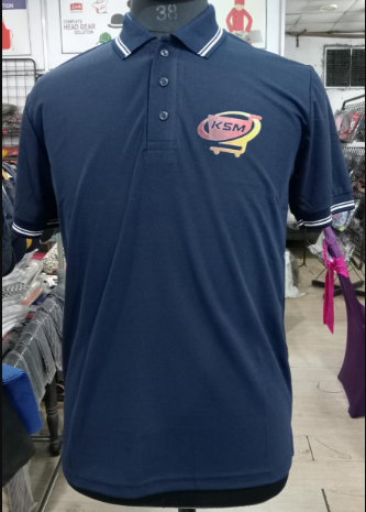 T-SHIRT SAP MATTY NAVY BLUE WITH TWO WHITE TIPPING STYLE NO SMTD-04 PRICE RS 199 Per Piece