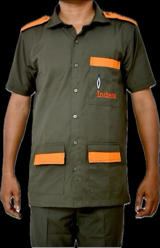 INDANE GAS VENDOR DELIVERY MAN  – Complete Uniform Set. Olive Green  Shirt With Same colour  Trouser & P-Cap