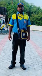 BPCL PETROL PUMP UNIFORM SET Shirt: Sky Blue with Yellow Trimming  with Black Trouser & P-Cap