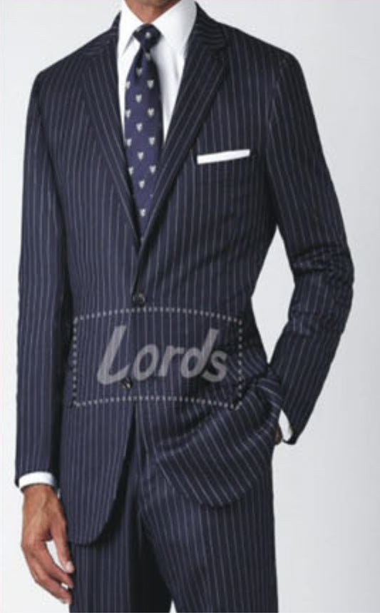 SUIT NAVY BLUE SELF STRIPE BLAZER, TROUSER, SHIRT & NECK TIE PRICE RS 1899 PER PIECE. MOQ 1