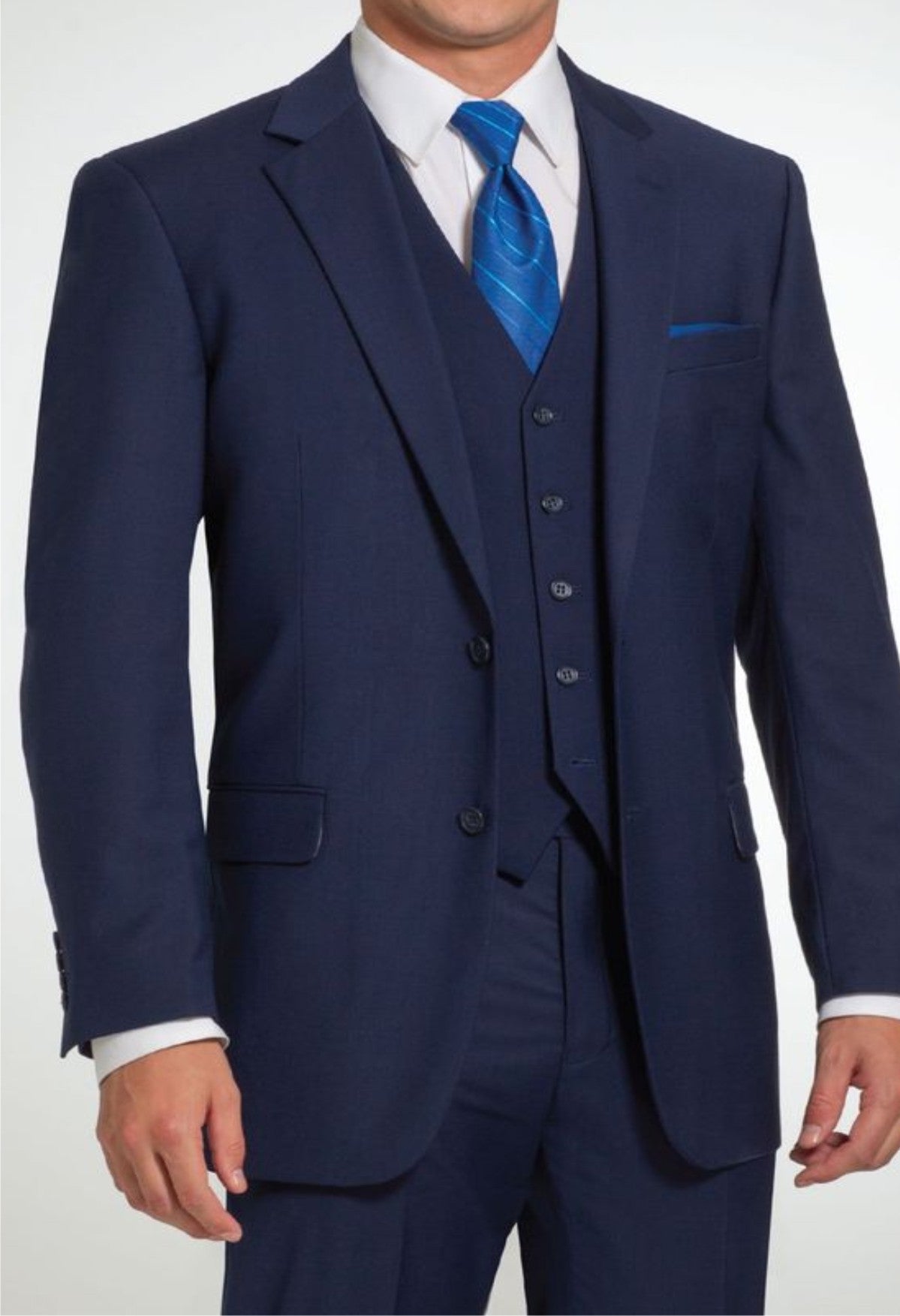 Suit Men's Formal Three Piece Blazer, Trouser, Waist Coat, Shirt & Neck Tie.