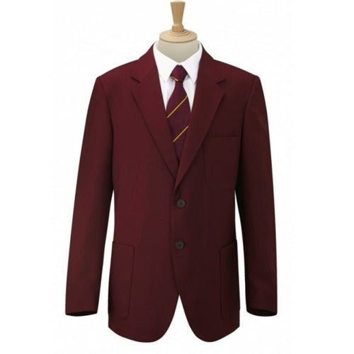 BOYS BLAZER MAROON SMART SCHOOL JACKET WITH PATCH POCKETS